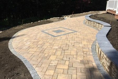 Walkway installed by JCB Designscapes for a Sunapee-area homeowner