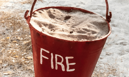 bucket of sand for fire safety