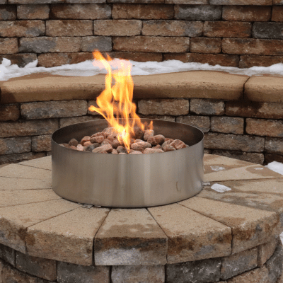 rustic stone fire pit